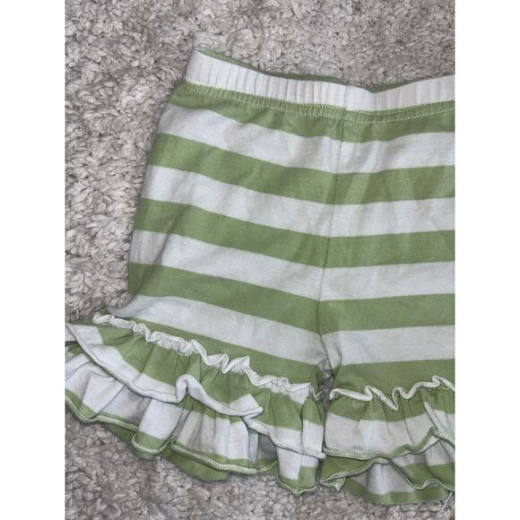 Adorable Essentials Girls Sz. 2T Green Striped Ruffle Knit Shorts. Cute - Picture 3 of 6